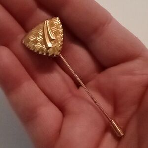 #773.   Vintage Gold Toned Hat Pin Or Stick Pin. 2 1/2" Long